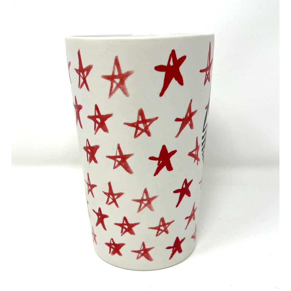 Starbucks Tall Red Star Black‎ Siren Mermaid Logo Coffee Cup Mug 16 oz 2014 - Picture 2 of 7